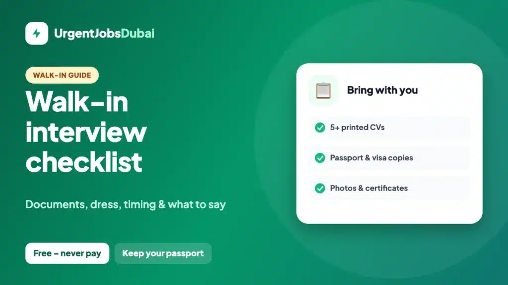 Walk-in interview checklist for Dubai – documents, dress and what to say